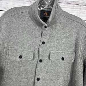 Cloudveil Quilted Shacket Mens Small Gray Jacquard Knit Shirt Jacket Snap Pocket